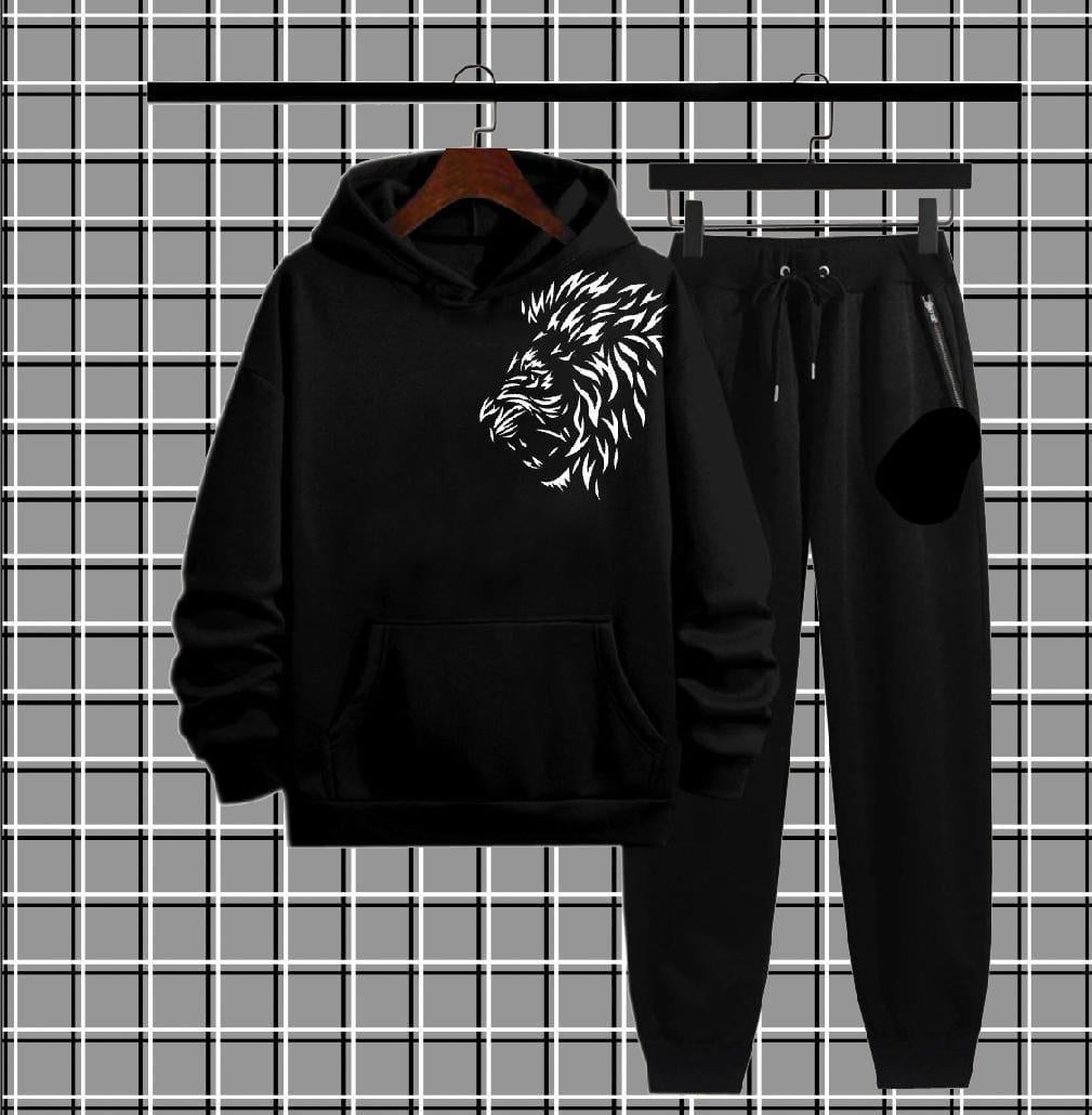 Men's Fleece Printed Hoodie Tracksuits