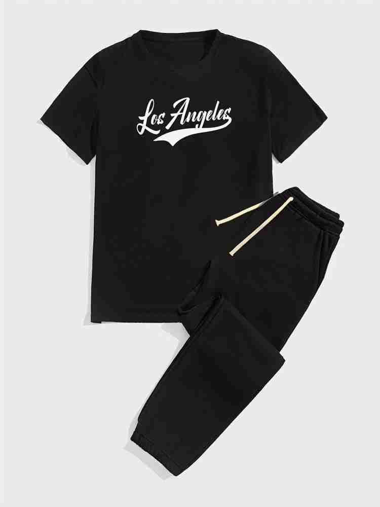 2 Pcs Men's Polyester Dri Fit Printed Track Suit