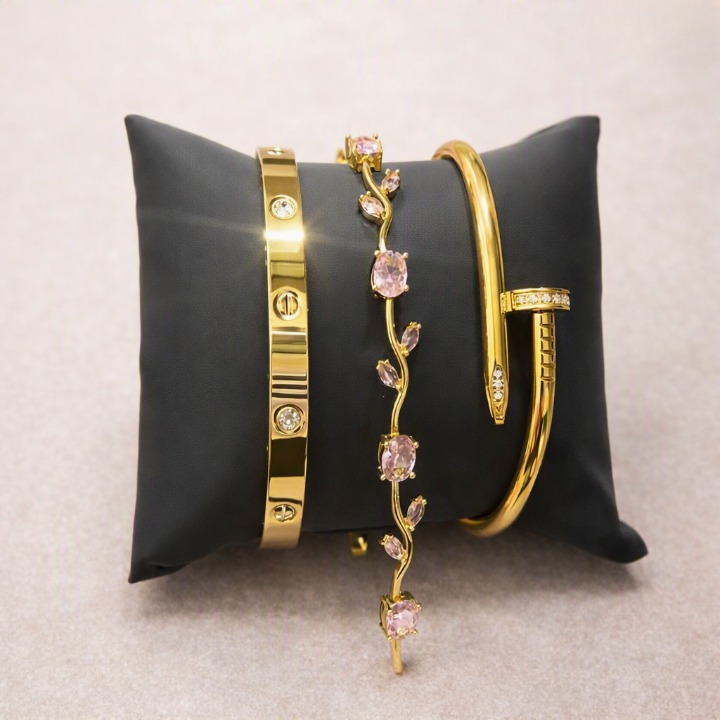 Pack of 3 Bracelets - Nail Cartier, Cartier & Tulip Bracelet Set