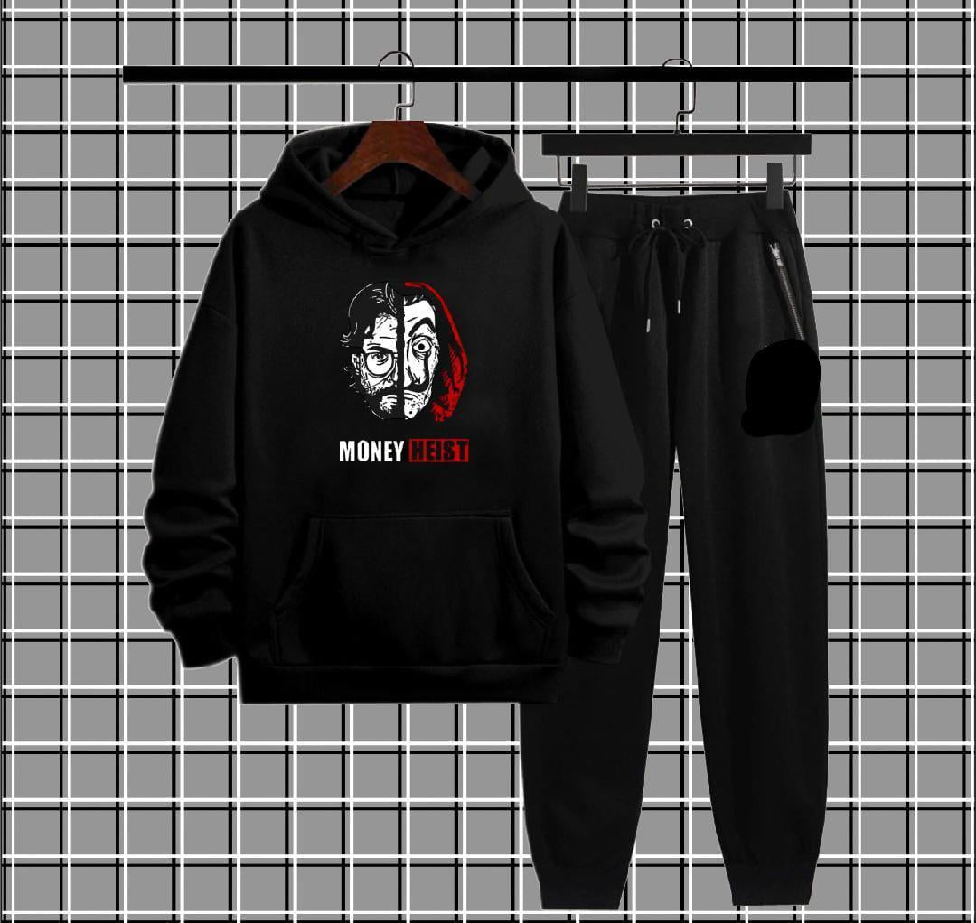 Men's Fleece Printed Hoodie Tracksuits