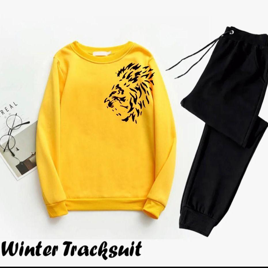 Men's Fleece Sweatshirt Track Suit - 2 Pcs Set
