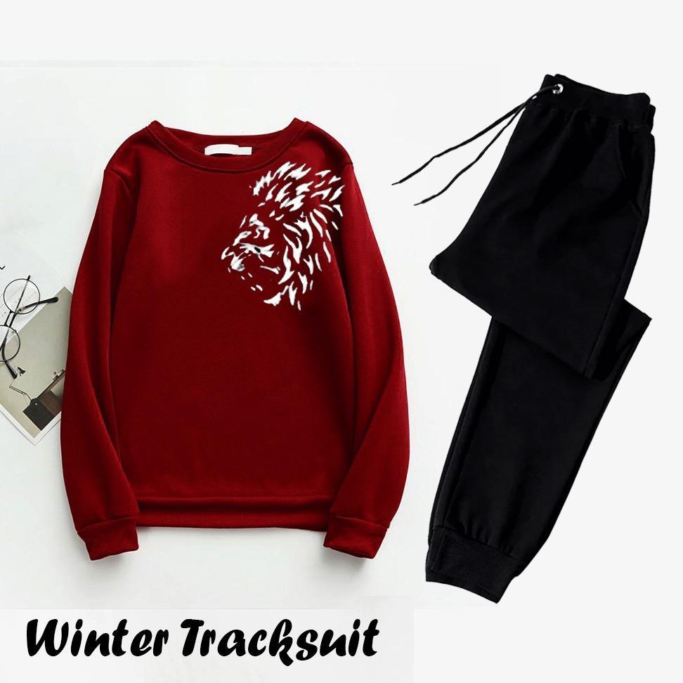 Men's Fleece Sweatshirt Track Suit - 2 Pcs Set