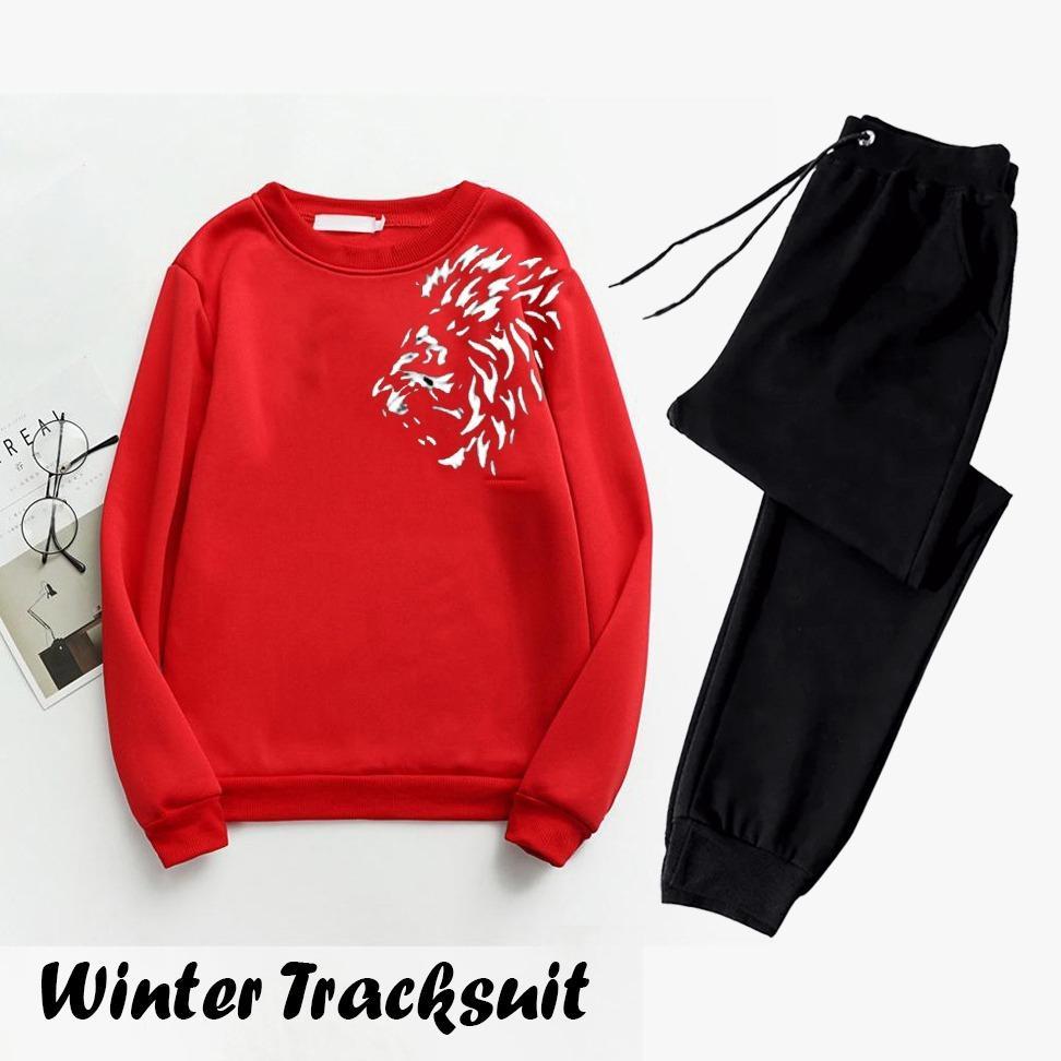Men's Fleece Sweatshirt Track Suit - 2 Pcs Set