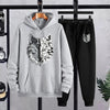Men's Fleece Printed Hoodie Tracksuit