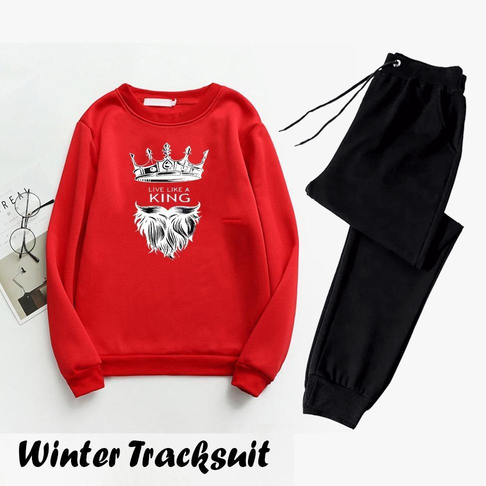 Men's Fleece Sweatshirt Track Suit - 2 Pcs Set