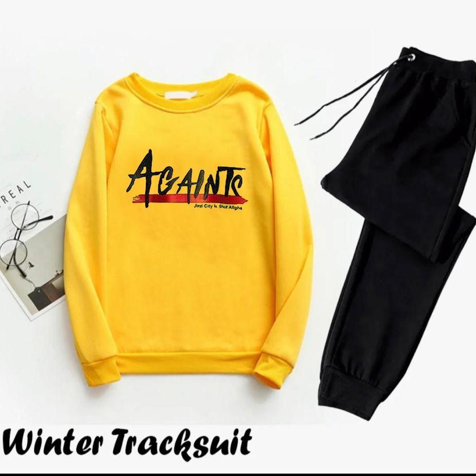 Men's Fleece Sweatshirt Track Suit - 2 Pcs Set