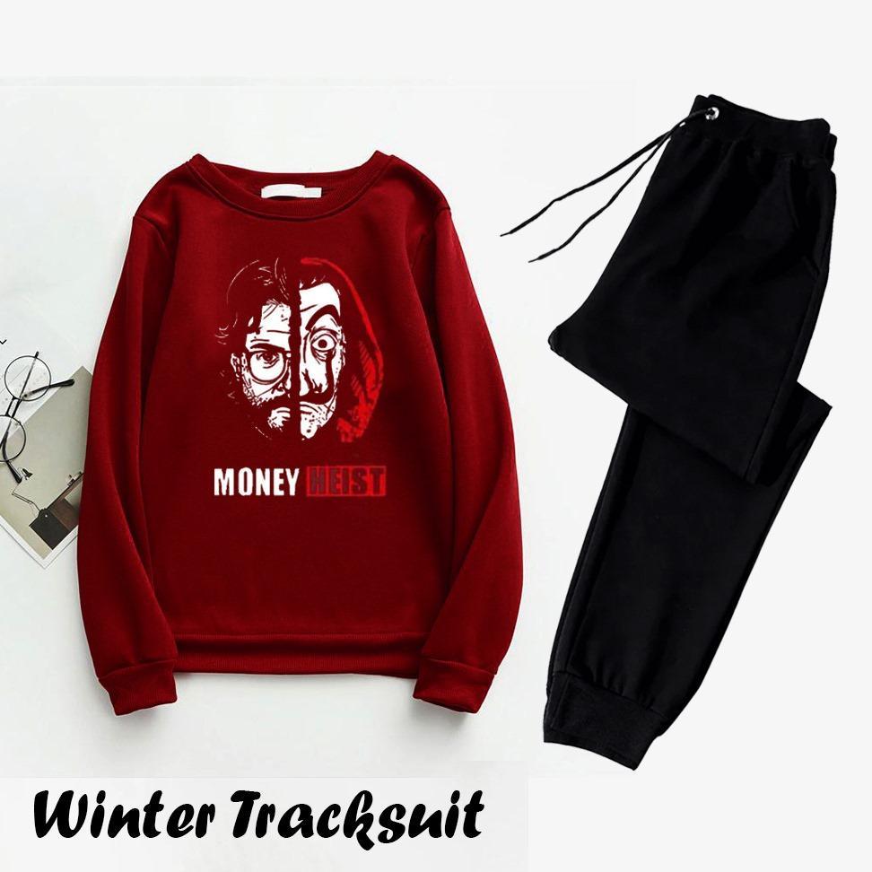 Men's Fleece Sweatshirt Track Suit - 2 Pcs Set