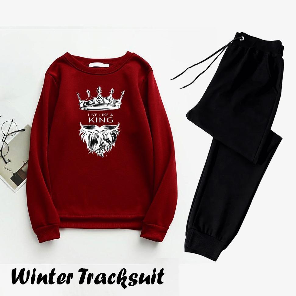 Men's Fleece Sweatshirt Track Suit - 2 Pcs Set