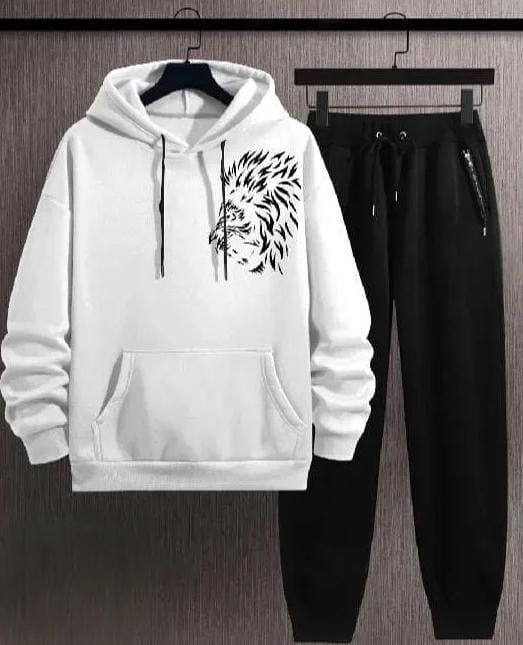 Men's Fleece Printed Hoodie Tracksuits