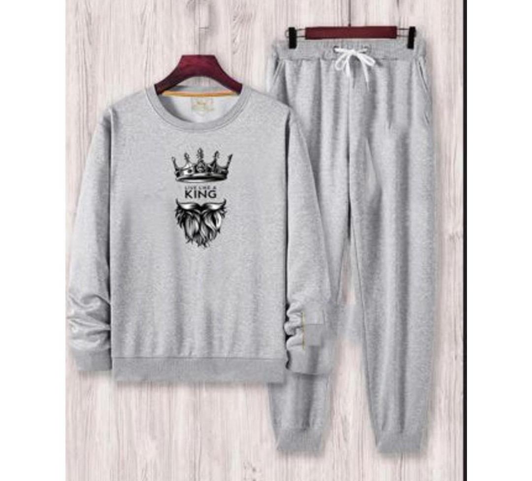 Men's Fleece Sweatshirt Track Suit - 2 Pcs Set