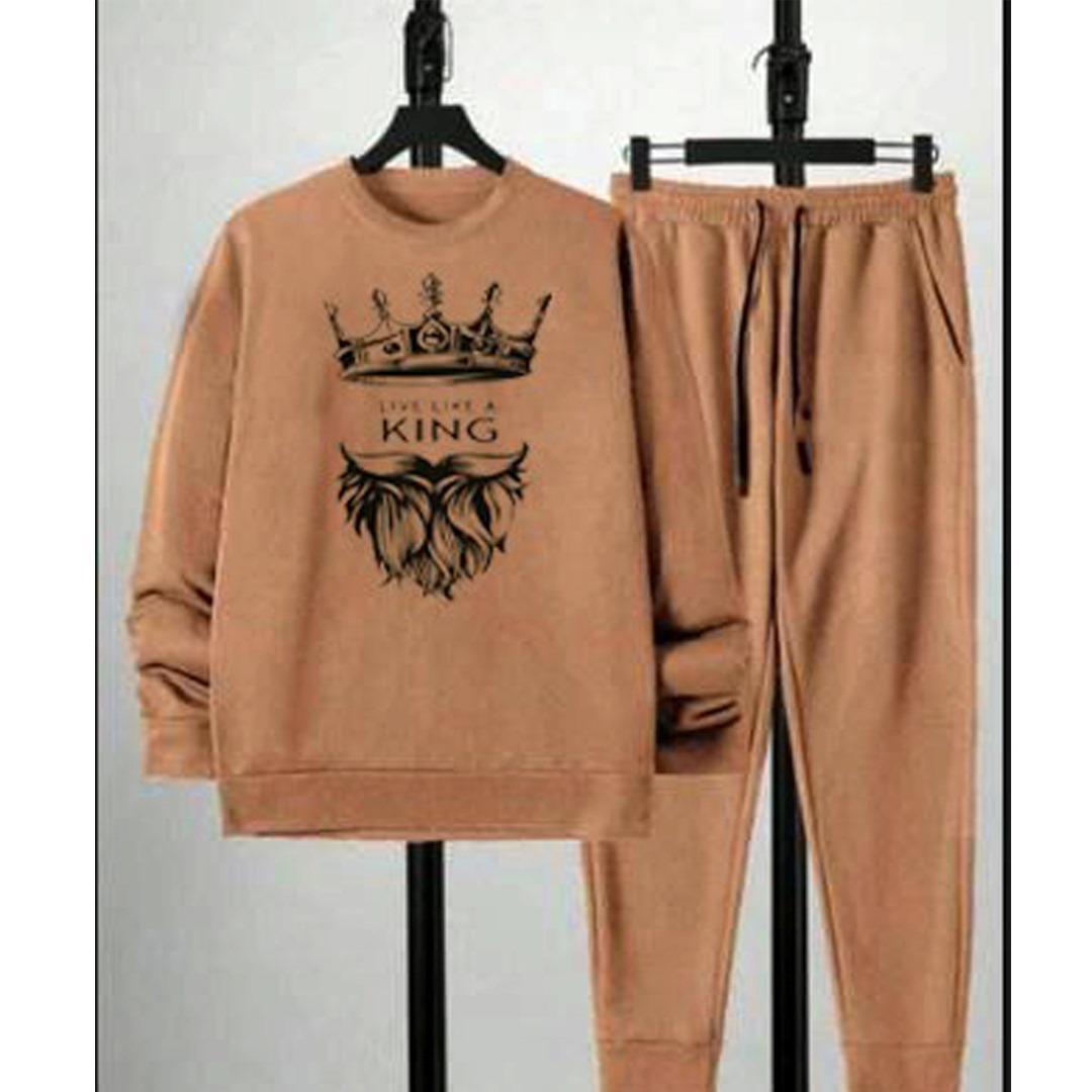 Men's Fleece Sweatshirt Track Suit - 2 Pcs Set