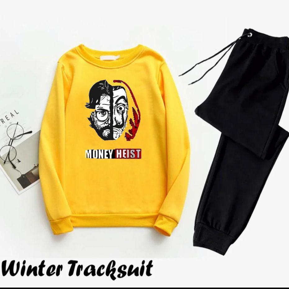 Men's Fleece Sweatshirt Track Suit - 2 Pcs Set
