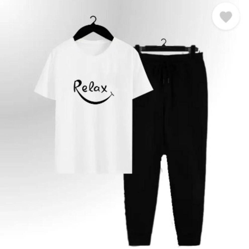 2 Pcs Men's Polyester Dri Fit Printed Track Suit