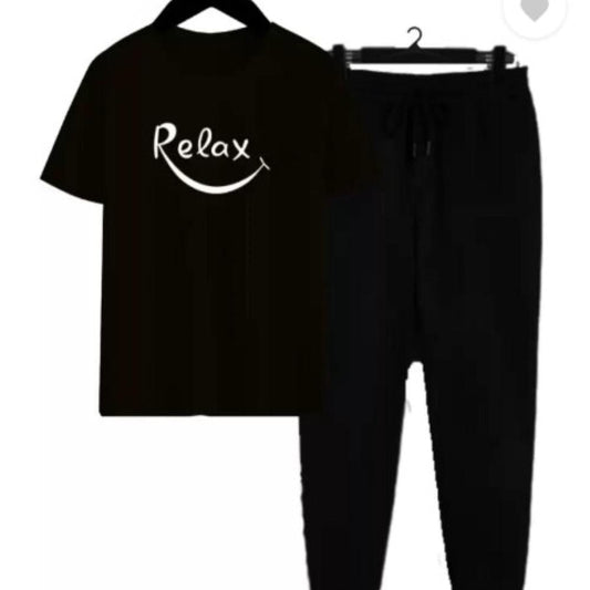 2 Pcs Men's Polyester Dri Fit Printed Track Suit
