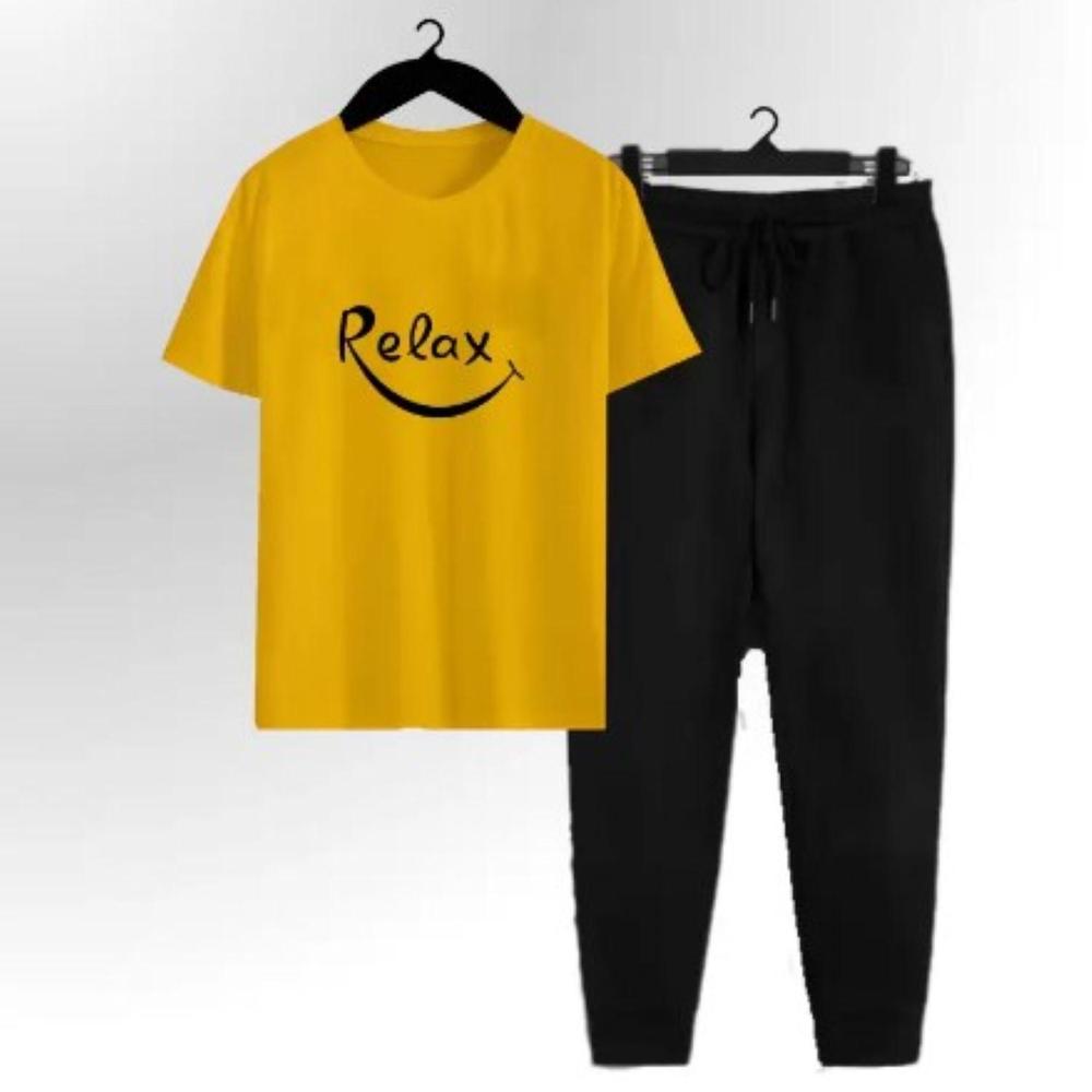 2 Pcs Men's Polyester Dri Fit Printed Track Suit