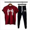 2 Pcs Men's Dri Fit Printed Track Suit] Angel Wings