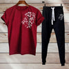 2 Pcs Men's Polyester Dri Fit Printed Track Suit