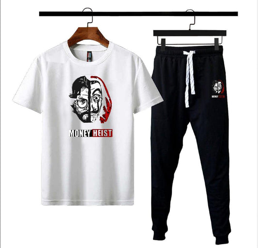2 Pcs Men's Polyester Dri Fit Printed Track Suit