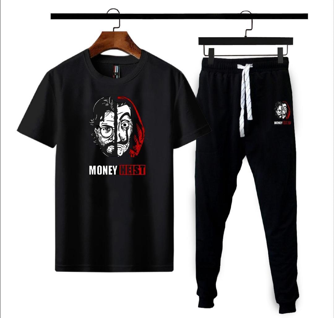 2 Pcs Men's Polyester Dri Fit Printed Track Suit