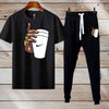 2 Pcs Men's Polyester Dri Fit Printed Track Suit
