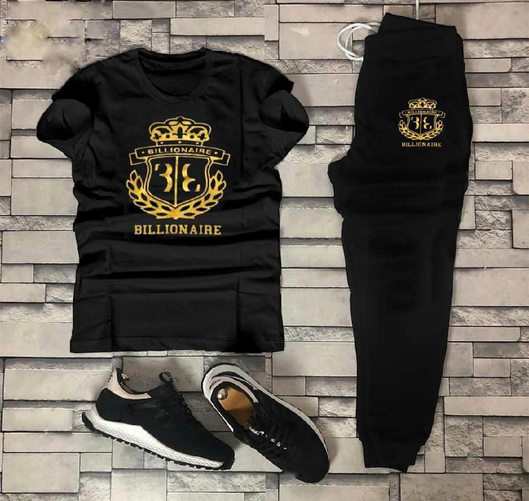2 Pcs Men's Polyester Dri Fit Printed Track Suit