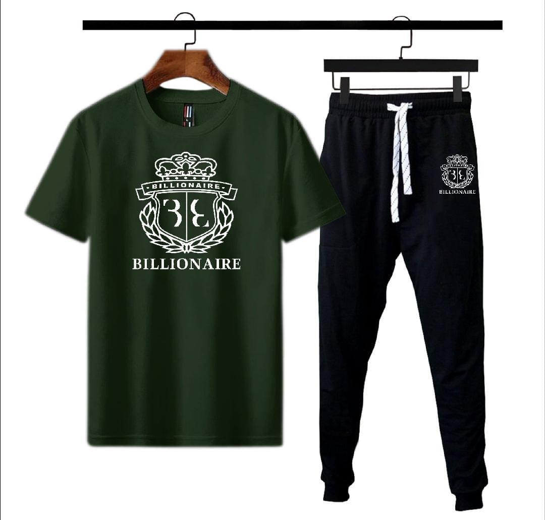 2 Pcs Men's Polyester Dri Fit Printed Track Suit