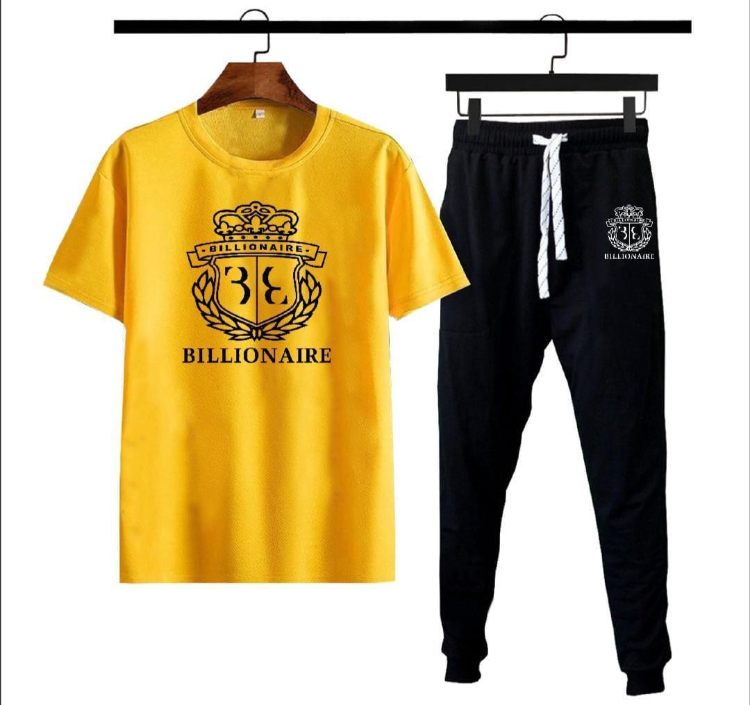 2 Pcs Men's Polyester Dri Fit Printed Track Suit