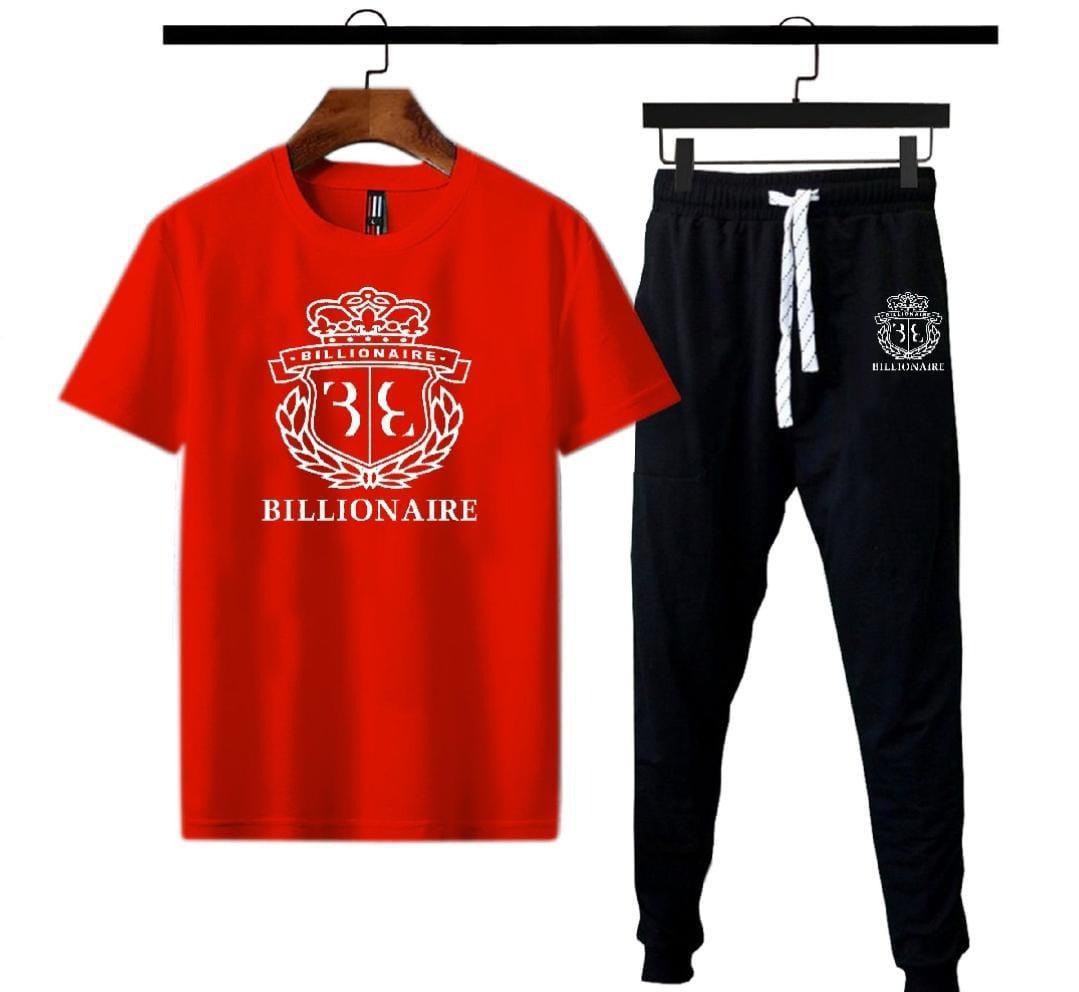 2 Pcs Men's Polyester Dri Fit Printed Track Suit
