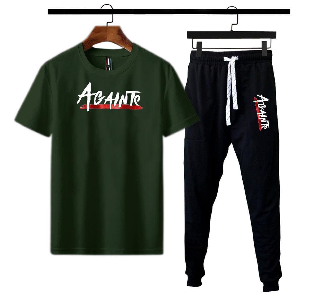 2 Pcs Men's Polyester Dri Fit Printed Track Suit