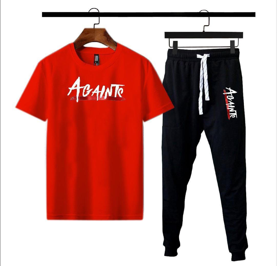 2 Pcs Men's Polyester Dri Fit Printed Track Suit