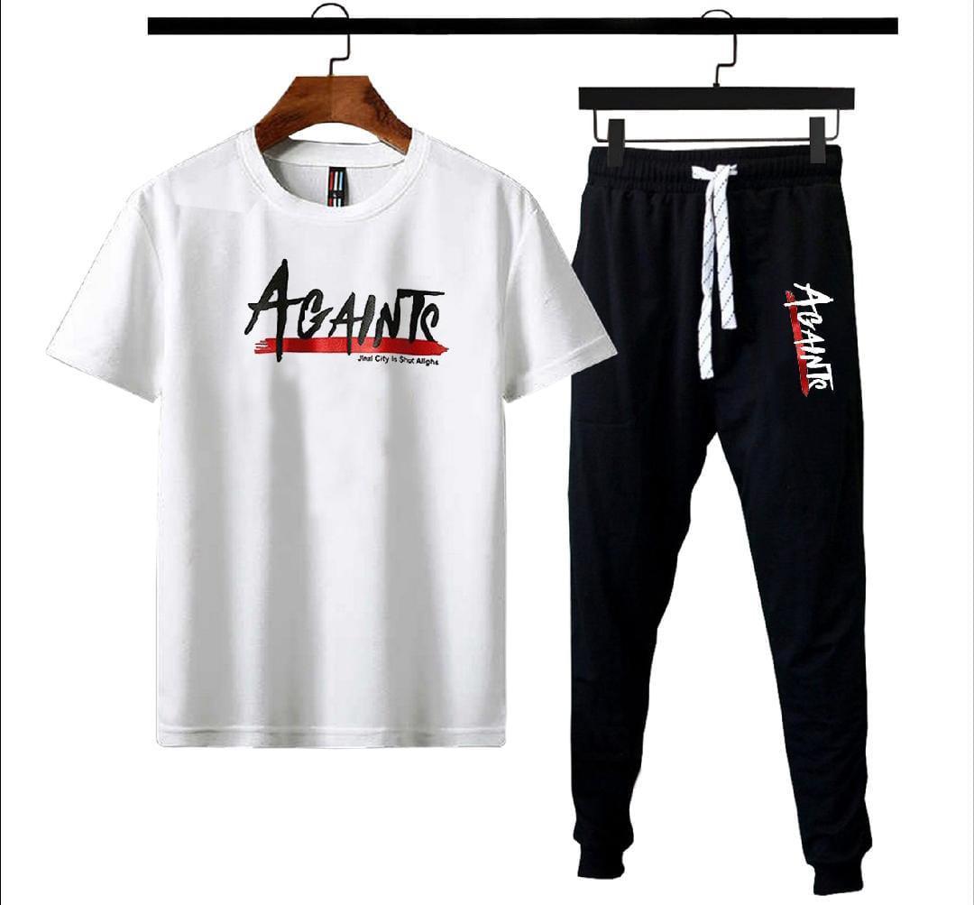 2 Pcs Men's Polyester Dri Fit Printed Track Suit