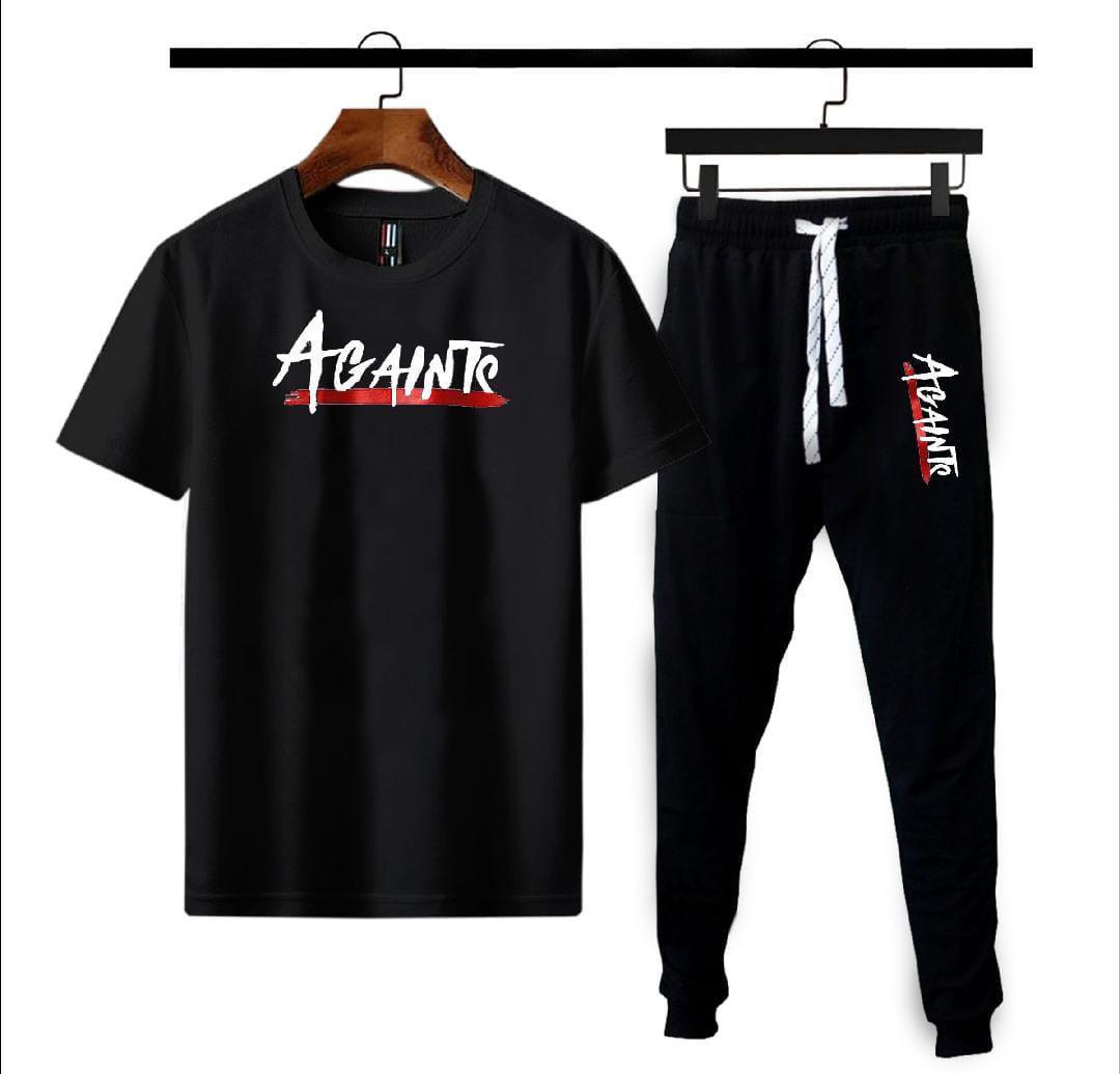 2 Pcs Men's Polyester Dri Fit Printed Track Suit