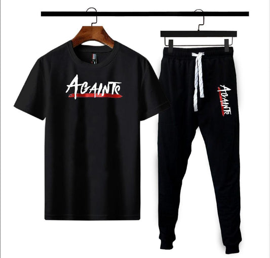 2 Pcs Men's Polyester Dri Fit Printed Track Suit