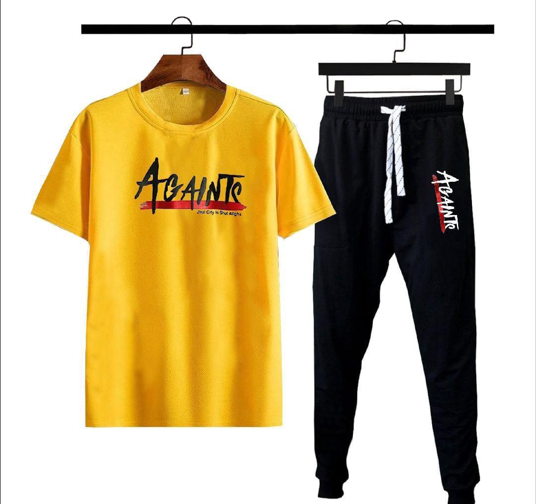 2 Pcs Men's Polyester Dri Fit Printed Track Suit