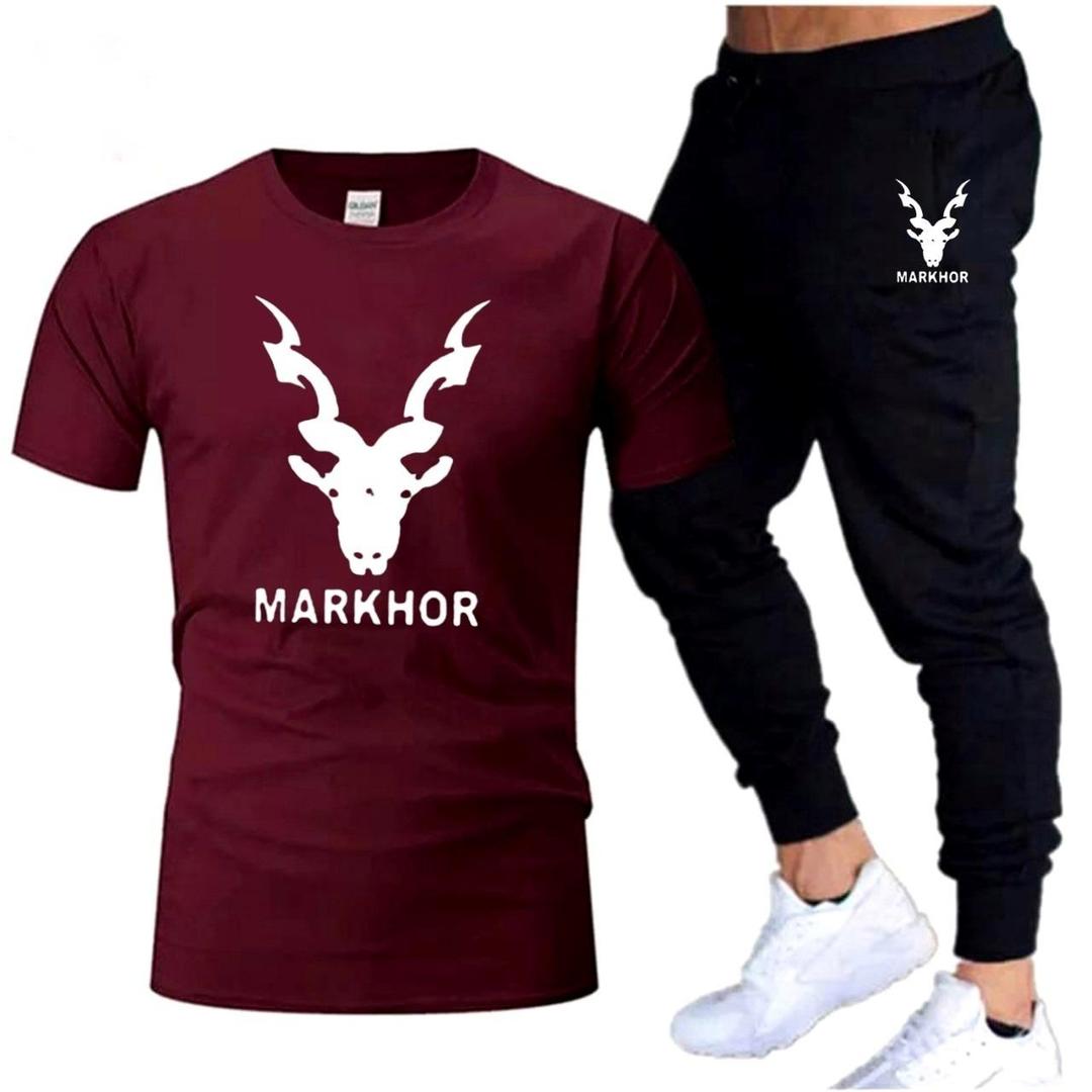 2 Pcs Men's Polyester Dri Fit Printed Track Suit