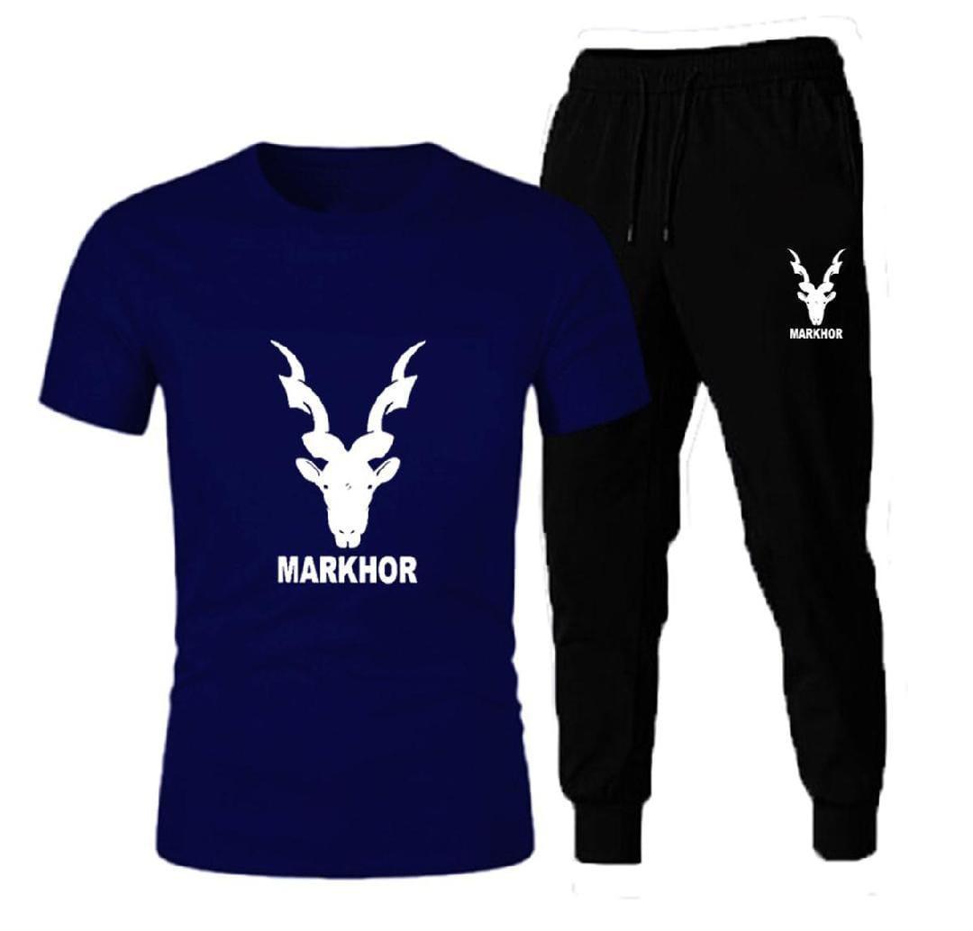 2 Pcs Men's Polyester Dri Fit Printed Track Suit