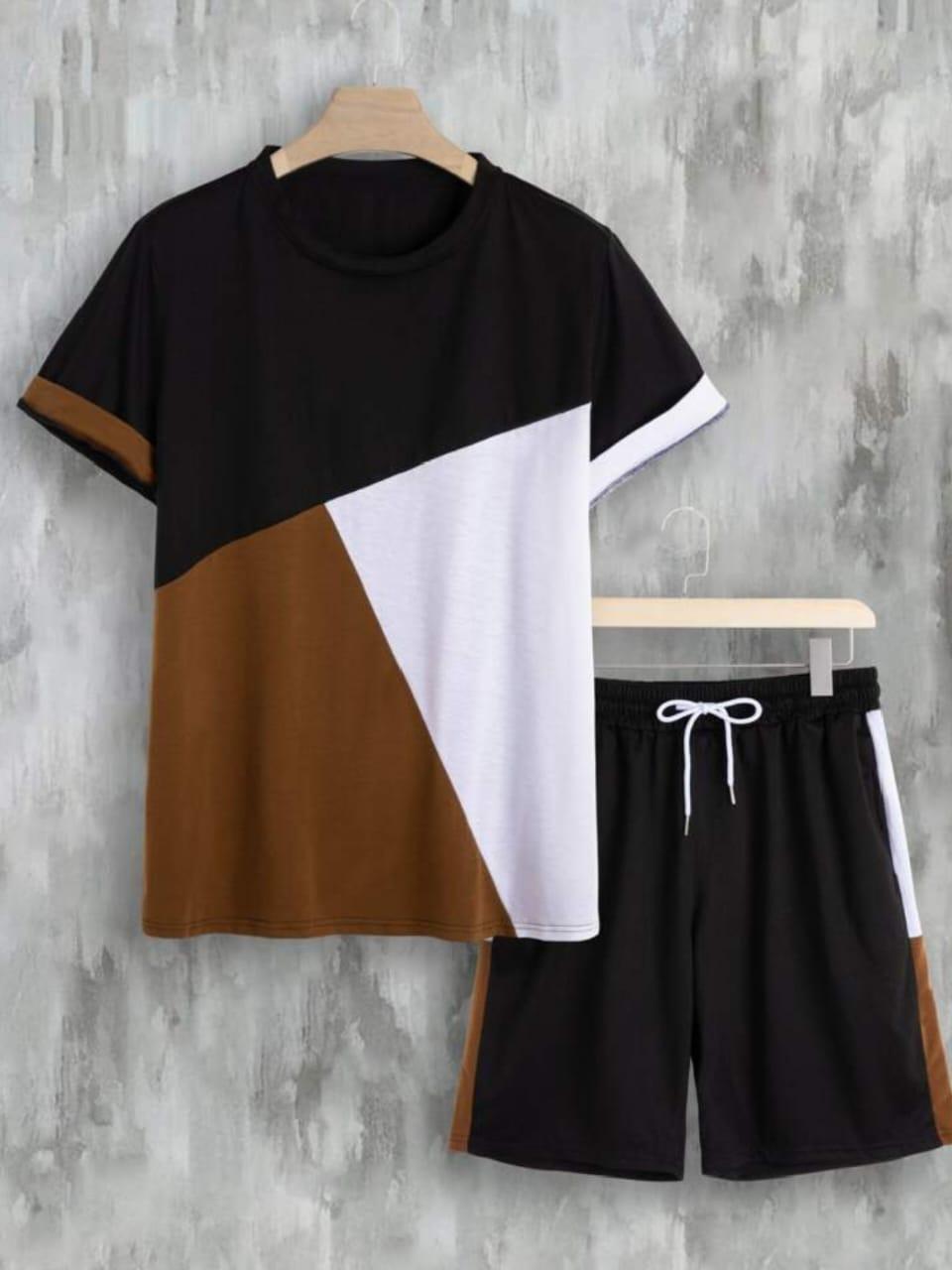 2 Pcs Men's Polyester Dri Fit Printed Track Suit