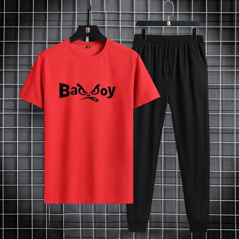 2 Pcs Men's Polyester Dri Fit Printed Track Suit