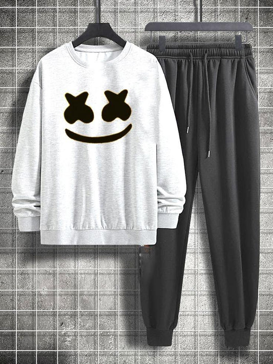 Men's Fleece Sweatshirt Track Suit - 2 Pcs Set