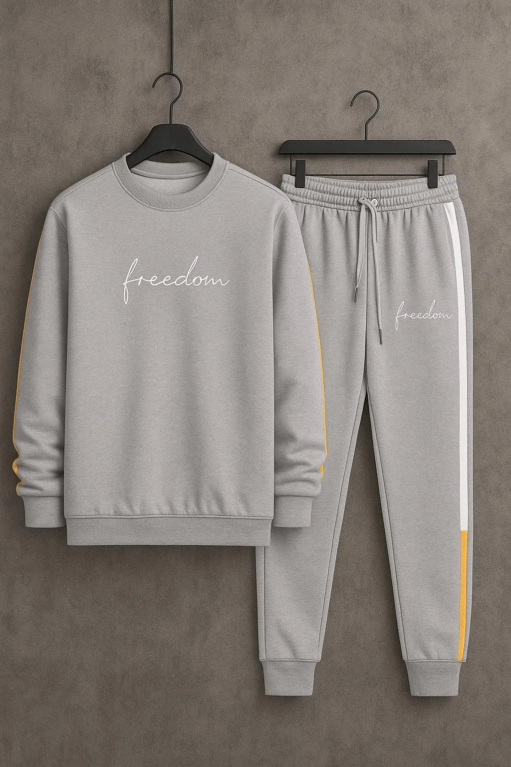 Men's Fleece Sweatshirt Track Suit - 2 Pcs Set