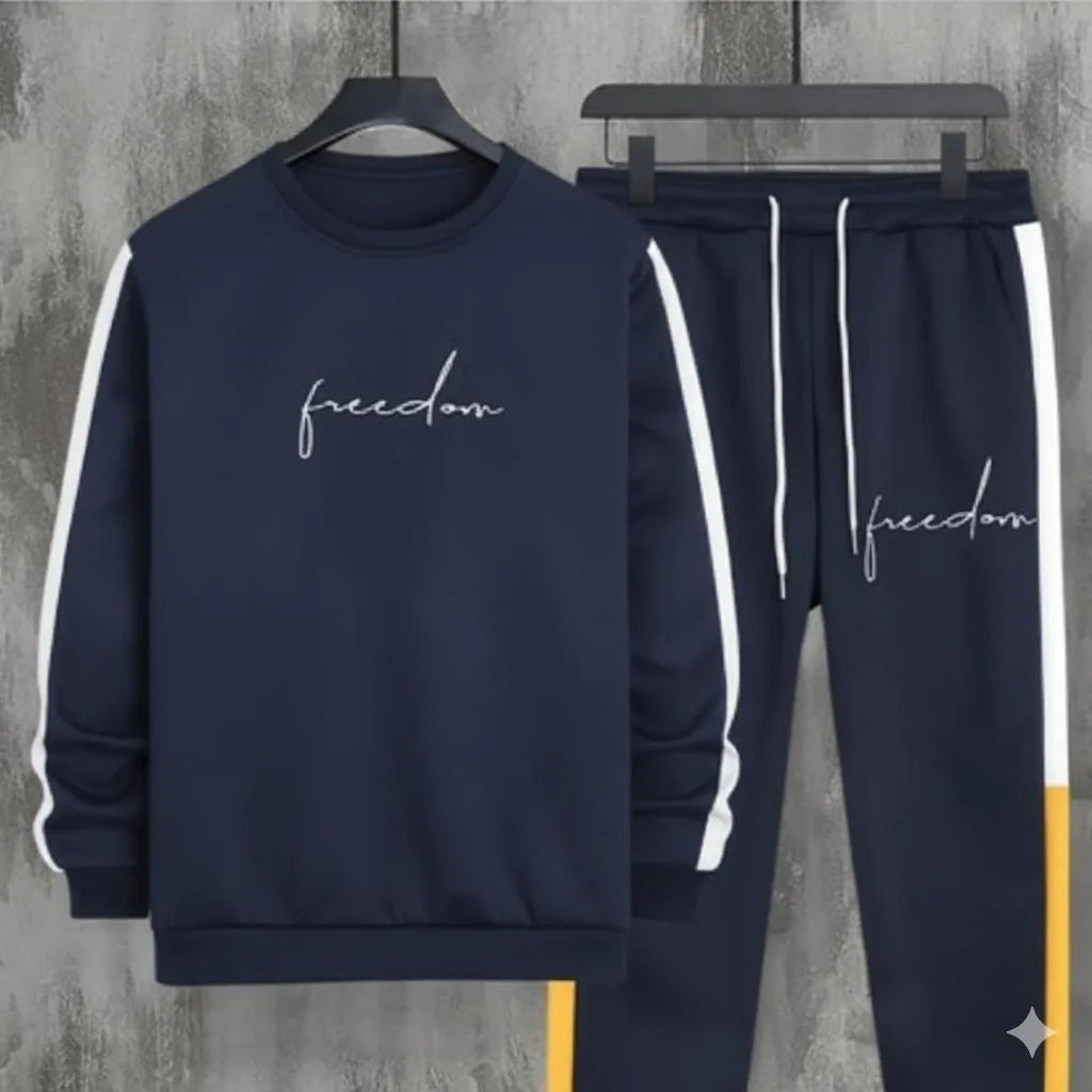 Men's Fleece Sweatshirt Track Suit - 2 Pcs Set