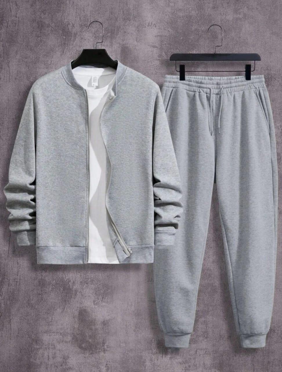 Men's Fleece Sweatshirt Track Suit - 2 Pcs Set