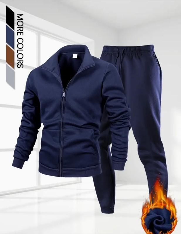 Men's Fleece Sweatshirt Track Suit - 2 Pcs Set