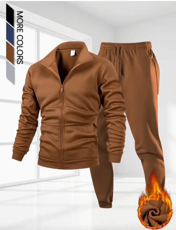 Men's Fleece Sweatshirt Track Suit - 2 Pcs Set