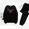 Men's Fleece Sweatshirt Track Suit - 2 Pcs Set in Black with Printed Design