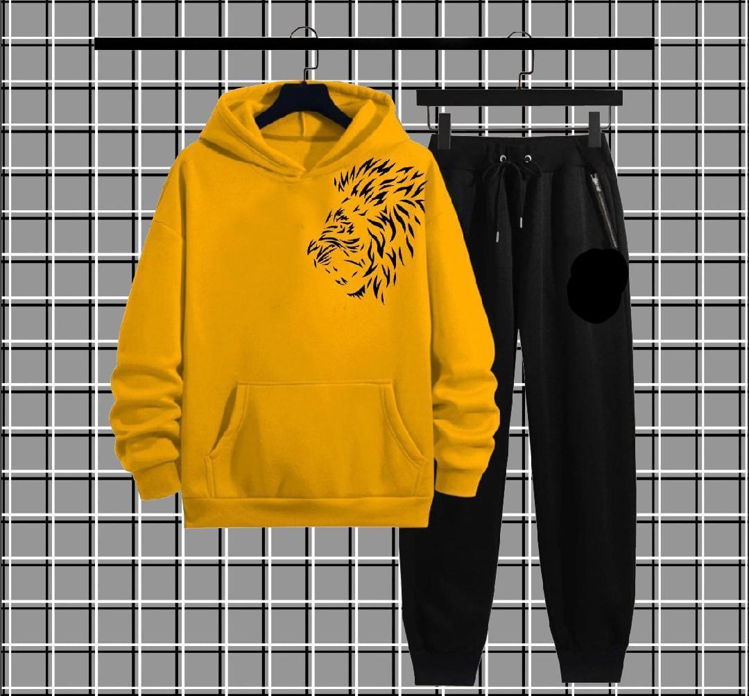Men's Fleece Printed Hoodie Tracksuits