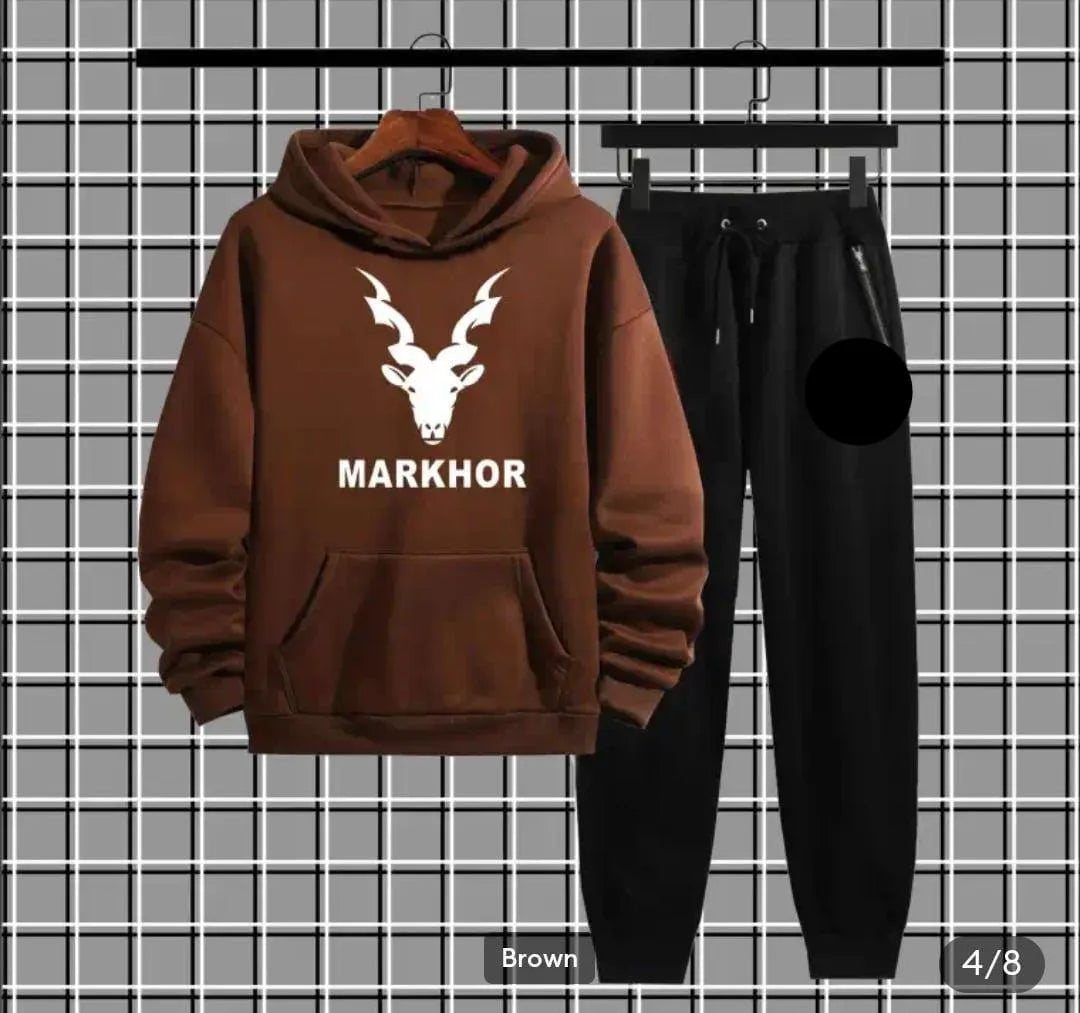 Men's Fleece Printed Hoodie Tracksuits