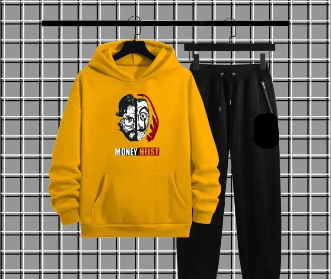 Men's Fleece Printed Hoodie Tracksuits