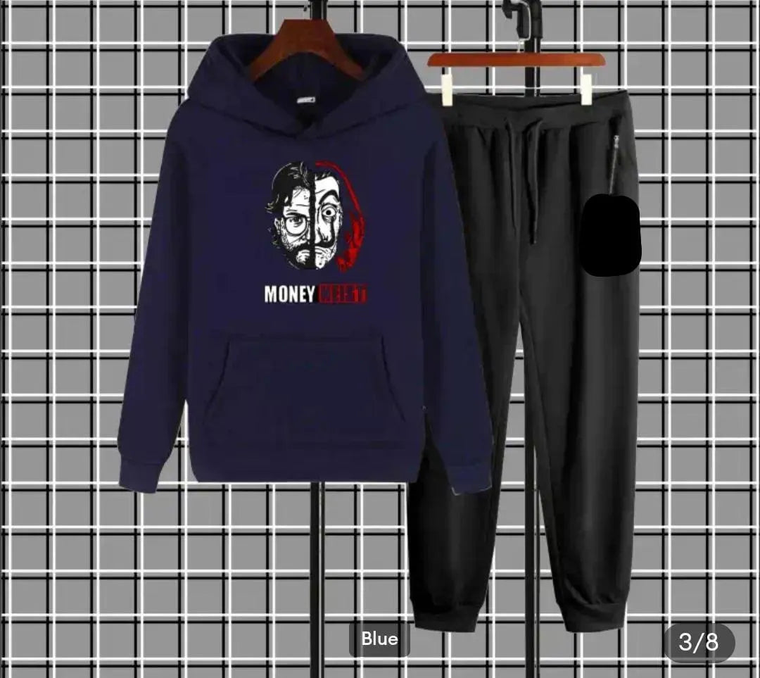Men's Fleece Printed Hoodie Tracksuits