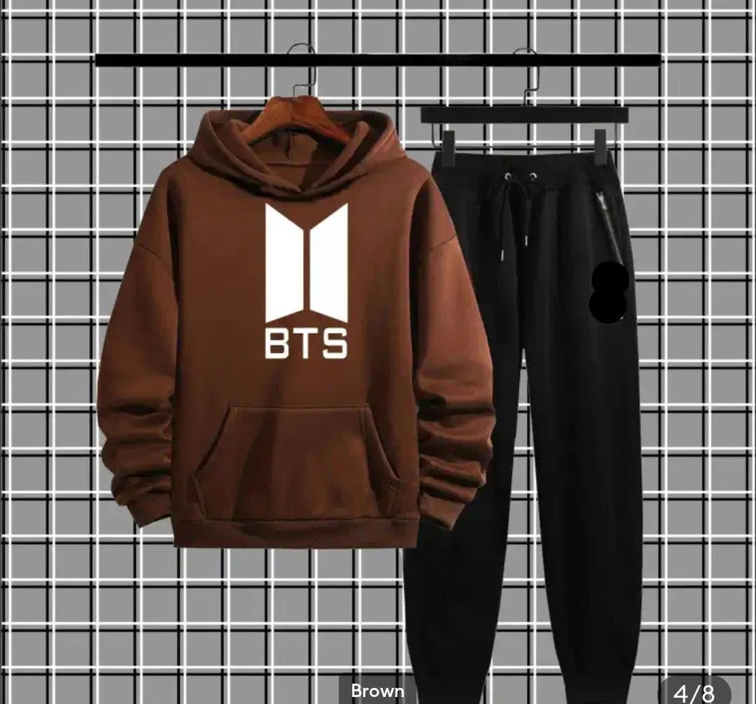 Men's Fleece Printed Hoodie Tracksuits